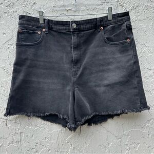 AMERICAN EAGLE Denim Jean Shorts Women Size 18 Highest Rise 90’s Boyfriend Black
